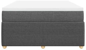 vidaXL Κρεβάτι Boxspring με Στρώμα Σκούρο Γκρι 160x200 εκ Υφασμάτινο