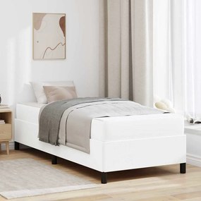 vidaXL Σκελετός κρεβατιού με στρώμα Λευκό 80 x 200 cm Τεχνητό δέρμα