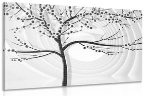 Εικόνα ενός σύγχρονου ασπρόμαυρου δέντρου σε αφηρημένο φόντο - 60x40
