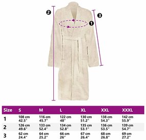 vidaXL Μπουρνούζι KINN Κρεμ M Βαμβάκι