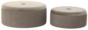 Υποπόδια DKD Home Decor 70 x 70 x 32 cm 70 x 70 x 28 cm Βελούδο Ανοιχτό Γκρι Ξύλο MDF