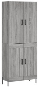 vidaXL Ντουλάπι Γκρι Sonoma 69,5 x 34 x 180 εκ. Επεξεργασμένο Ξύλο