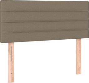 vidaXL Κρεβάτι Boxspring με Στρώμα &amp; LED Taupe 90x190 εκ. Υφασμάτινο