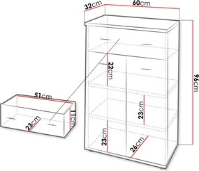 Παπουτσοθήκη Armar - 60.00Χ32.00Χ96.00cm