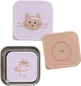Laessig Snackbox set inox Tiny Team cat