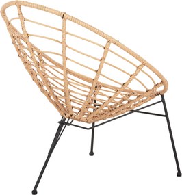 ΠΟΛΥΘΡΟΝΑ ΤΥΠΟΥ ΦΩΛΙΑ ΜΕΤΑΛΛΙΚΗ ALLEGRA HM5458.11 ΜΕ WICKER ΜΠΕΖ 73x78x88Υεκ.