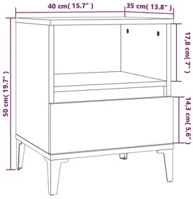 Κομοδίνα 2 τεμ. Γυαλιστερό Λευκό 40 x 35 x 50 εκ. - Λευκό