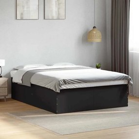 vidaXL Πλαίσιο Κρεβατιού Μαύρο 150x200 εκ. Επεξεργασμένο Ξύλο