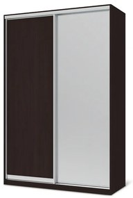 Ντουλάπα ρούχων Elegant Megapap δίφυλλη συρόμενη με καθρέφτη σε χρώμα wenge 150x60x225εκ. GP007-0050