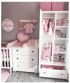 Ντουλάπα  2φυλλη  Bellisimo White + Pink  83x48x183cm  BC30043 BabyCute