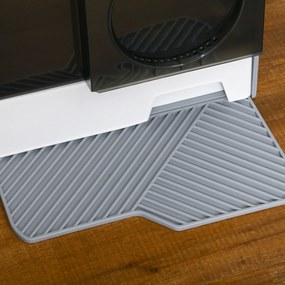 PawHut Άμμος γάτας σε χαριτωμένο σχεδιασμό, 1 σουρωτήρι, 1 φτυάρι απορριμμάτων, αποσπώμενο δάπεδο, γκρι