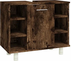 vidaXL Ντουλάπι Μπάνιου Καπνιστή Δρυς 60x32x53,5 εκ Επεξεργασμένο Ξύλο