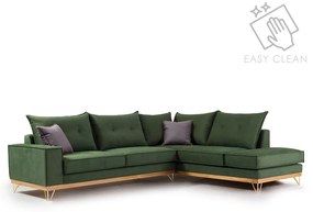 Γωνιακός καναπές αριστερή γωνία Luxury II ύφασμα κυπαρισσί-ανθρακί 290x235x95εκ Υλικό: FABRIC 168-000001