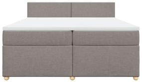 Κρεβάτι Boxspring με Στρώμα Taupe 200x200 εκ. Υφασμάτινο - Μπεζ-Γκρι