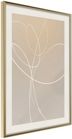 Αφίσα - White Tulip - 40x60 - Χρυσό - Με πασπαρτού