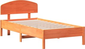 vidaXL Σκελετός Κρεβ. Χωρίς Στρώμα Καφέ Κεριού 75x190 εκ Μασίφ Πεύκο