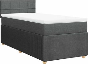vidaXL Κρεβάτι Boxspring με Στρώμα Σκούρο Γκρι 80x200 εκ. Υφασμάτινο