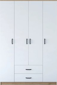 Τετραφυλλη Ντουλαπα Καρυδια/Λευκο BA112 51.5x140x210