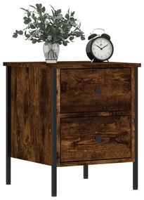 vidaXL Κομοδίνο Καπνιστή Δρυς 40 x 42 x 50 εκ. από Επεξεργασμένο Ξύλο