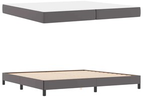 vidaXL Κρεβάτι Άλλο Γκρι 200 x 200 cm Τεχνητό δέρμα