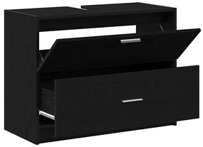 vidaXL Ντουλάπι Νεροχύτη Μαύρη Οξυά 78 x 37 x 59 cm Επεξεργασμένο ξύλο