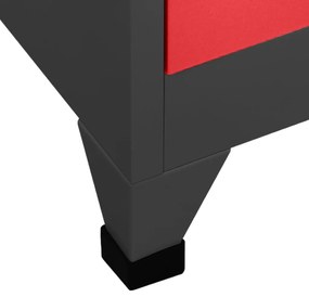 vidaXL Φοριαμός Ανθρακί / Κόκκινο 90 x 45 x 180 εκ. Ατσάλινος
