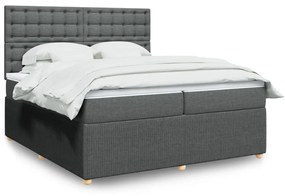 ΚΡΕΒΑΤΙ BOXSPRING ΜΕ ΣΤΡΩΜΑ ΣΚΟΥΡΟ ΓΚΡΙ 200X200 ΕΚ. ΥΦΑΣΜΑΤΙΝΟ 3292178