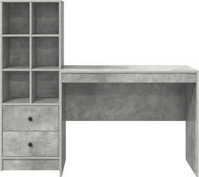vidaXL Γραφείο με συρτάρι 2 pcs Σκυρόδεμα Γκρι