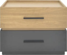 Κομοδίνο Sonlen pakoworld mdf σε sonoma-ανθρακί απόχρωση 60x40x44.5εκ