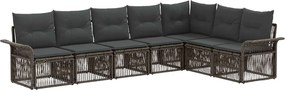 vidaXL Σετ Καναπέ Κήπου 7 pcs Γκρι συνθετικό ρατάν