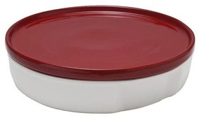 Πυρίμαχο Σκεύος Με Καπάκι BEN7001 30cm White-Red Espiel Porcelain
