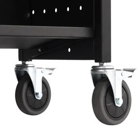VEVOR Book Cart, 330 lbs Library Cart, 39.4&quot; x 20.1&quot; x 49.2&quot; Rolling Book Cart, Double Sided W-Shaped Sloped Shelves with 4-Inch Lockable Wheels for Home Shelves Office School, Book Truck in Black