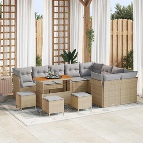 vidaXL Σετ Καναπέ Κήπου 13 pcs Μπεζ συνθετικό ρατάν
