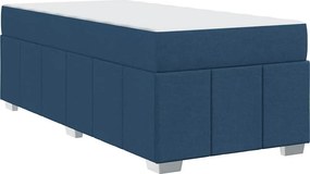 vidaXL Σκελετός Κρεβατιού με στρώμα Μπλε 120 x 190 cm ύφασμα