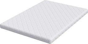 vidaXL Στρώμα Λευκό 140 x 190 cm Ζακάρ ύφασμα