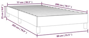 Πλαίσιο Κρεβατιού Boxspring Μαύρο 80 x 200 εκ. Υφασμάτινο - Μαύρο