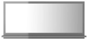 vidaXL Καθρέφτης Μπάνιου Γυαλιστερό Γκρι 80x10,5x37 εκ. Μοριοσανίδα