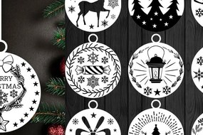 Intra απο ξύλο plywood 3mm-4mm πάχος Χριστουγεννιάτικο στολίδι Δέσμη κοπής με λέιζερ Δίασταση 8x8 cm INTRAFABR-34018925