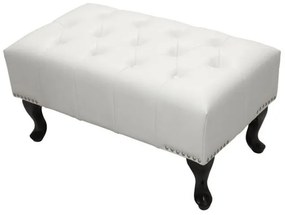 Ταμπουρέ Υποπόδιο ΕΜΜΑ τύπου CHESTERFIELD PU Λευκό ματ 80x44x39Y εκ. 80x44x39 εκ.