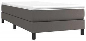 vidaXL Κρεβάτι Boxspring με Στρώμα Γκρι 80 x 200 εκ. Συνθετικό Δέρμα