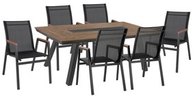 Set Dining Table 7 pieces in grey color