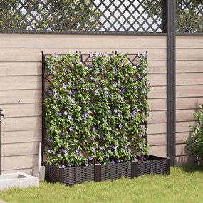 vidaXL gataXL Γλάστρα Κήπου με Πλέγμα 3 τμχ Καφέ 120x40x125.5 εκ.