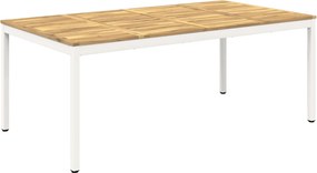 vidaXL Τραπέζι δείπνου κήπου Λευκό 196 x 100,5 x 75 εκ