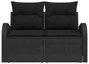 vidaXL Καναπές Κήπου με μαξιλάρι Μαύρο 124 x 62 x 69cm συνθετικό ρατάν