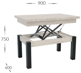 Τραπέζι Σαλονιού Transformer Λευκό 90x60x50cm - GR-TRANSFORMTAB-1