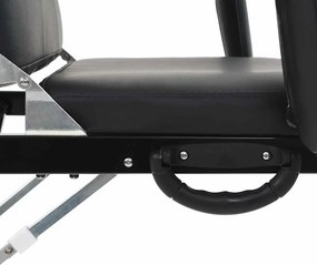 vidaXL Καρέκλα Αισθητικής Φορητή Μαύρη 185x78x76 εκ. Συνθετικό Δέρμα
