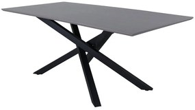 Τραπέζι Dallas 1722, Γκρι, Μαύρο, 76x90x180cm, Ινοσανίδες μέσης πυκνότητας, Μέταλλο | Epipla1.gr