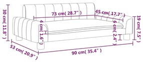 Καναπές Παιδικός Σκούρο Γκρι 90 x 53 x 30 εκ. από Ύφασμα - Γκρι