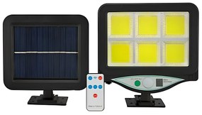 LED Αδιάβροχο Ηλιακό Επιτοίχιο Φωτιστικό με Ανιχνευτή Κίνησης και Αισθητήρα Φωτός BK-128-6COB Μαύρο