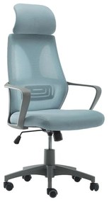 WOODWELL BF2950 Πολυθρόνα Γραφείου Διευθυντή, Γκρι - Mesh Μπλε 62x62x113/121cm ΕΟ544,2